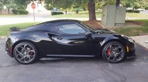 Alfa Romeo 4C Carbon Fiber Side Skirt Set - Shark Fin - w/ Alfa Romeo Logo